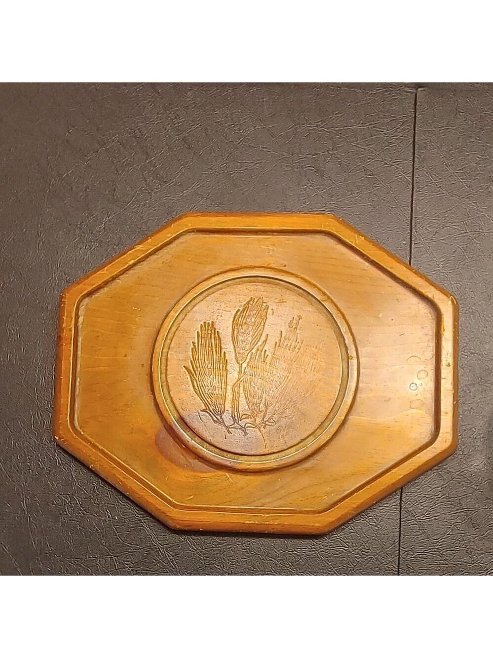Vintage Teakwood Charcuterie Cheese Board with Glass Cloche - Picture 4 of 7